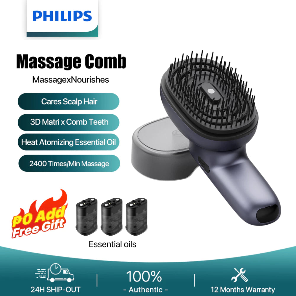 Philips Head Massage Comb Head Massager Scalp Smart Massage Comb Hair Care Comb Anti-Hair Loss Comb